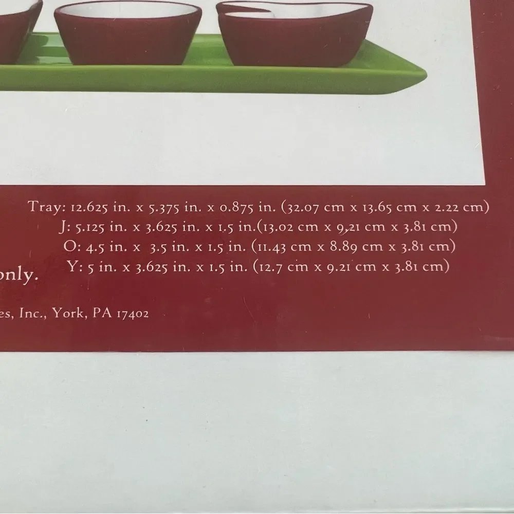 Living Quarters JOY Holiday Serving Dish Bowls Platter